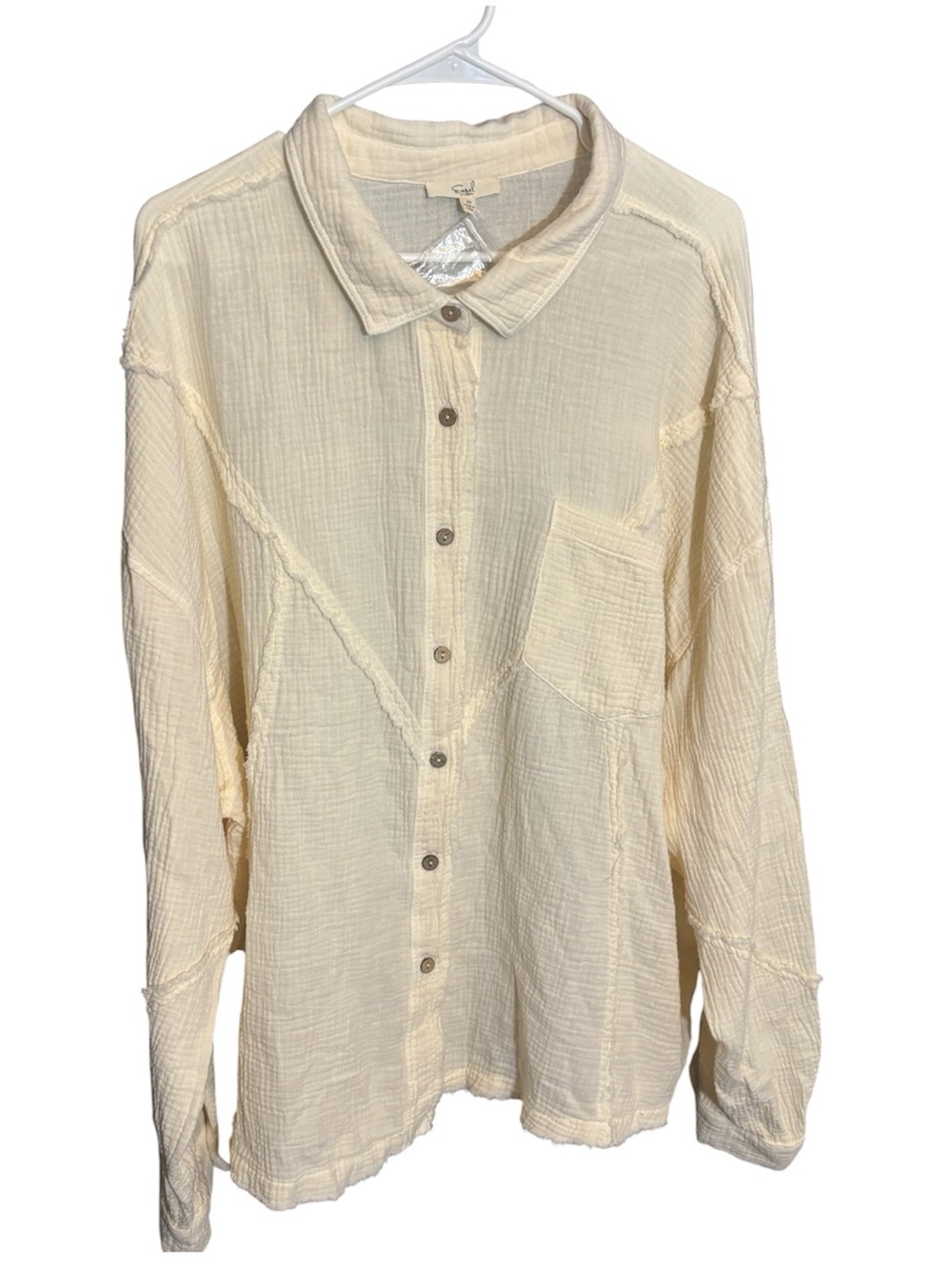 EASEL LOS ANGELES Button Down Cotton Gauze Shirt - Picture 3 of 6
